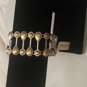 Women's Lucky Brand Silver and Gold Bracelet; Size 8"